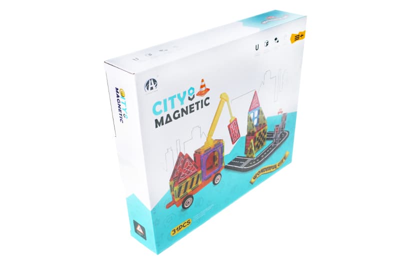 Конструктор магнітний CH1411, 31 деталь, в коробці р.30x5.5x25 см YG Toys