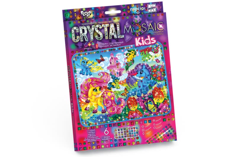 Набір для творчості CRMk-01-01,02,03,04...10 "CRYSTAL MOSAIC KIDS" DANKO, фото 9