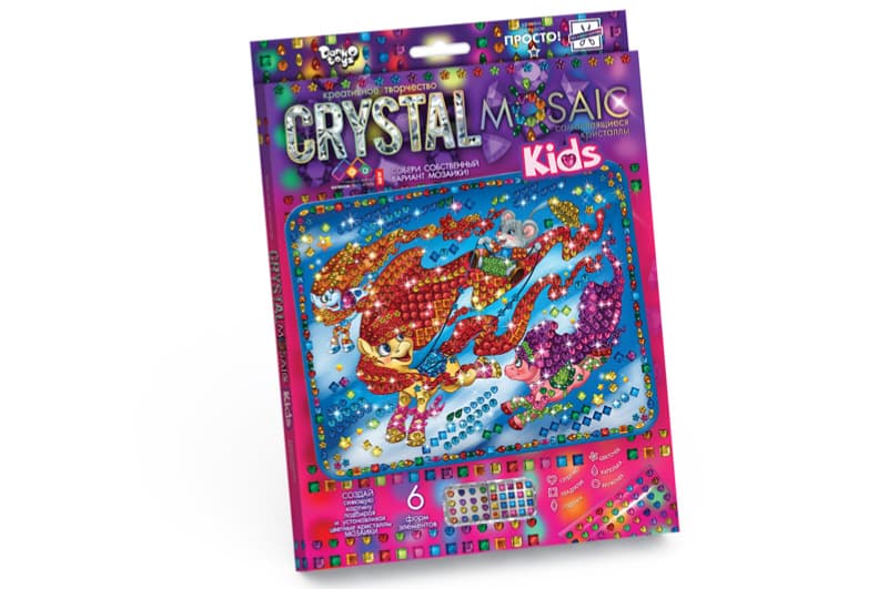 Набір для творчості CRMk-01-01,02,03,04...10 "CRYSTAL MOSAIC KIDS" DANKO, фото 5