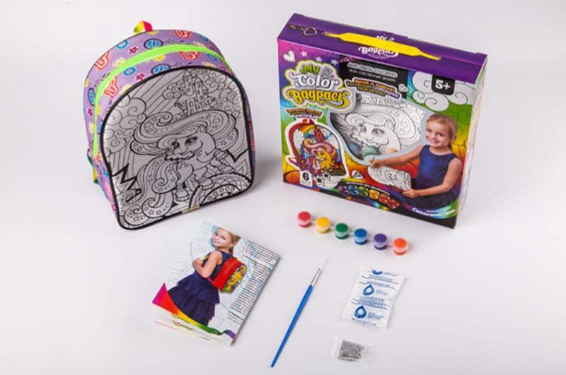 Набір для творчості CВР-01-01,02,03,04,05 "My Color BagPack" рюкзачок-розмальовка DANKO, фото 3