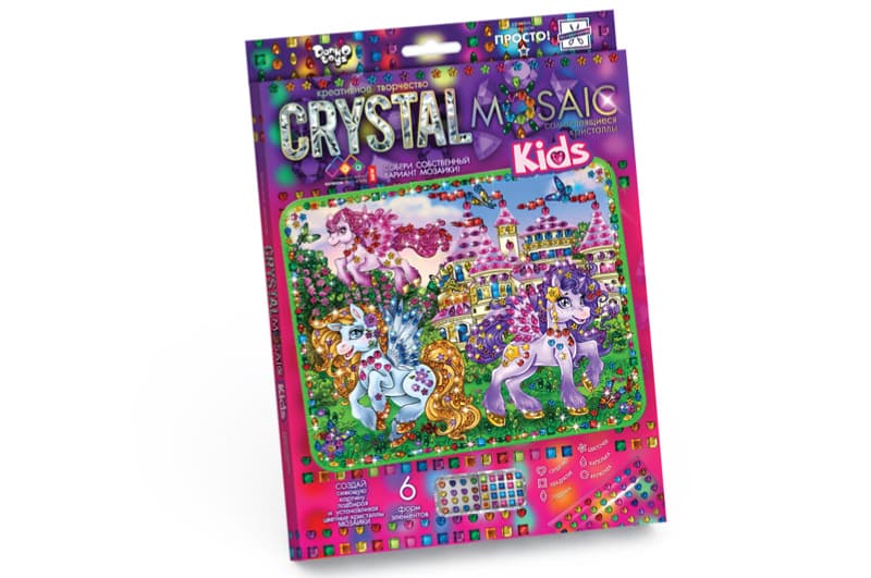 Набір для творчості CRMk-01-01,02,03,04...10 "CRYSTAL MOSAIC KIDS" DANKO, фото 3