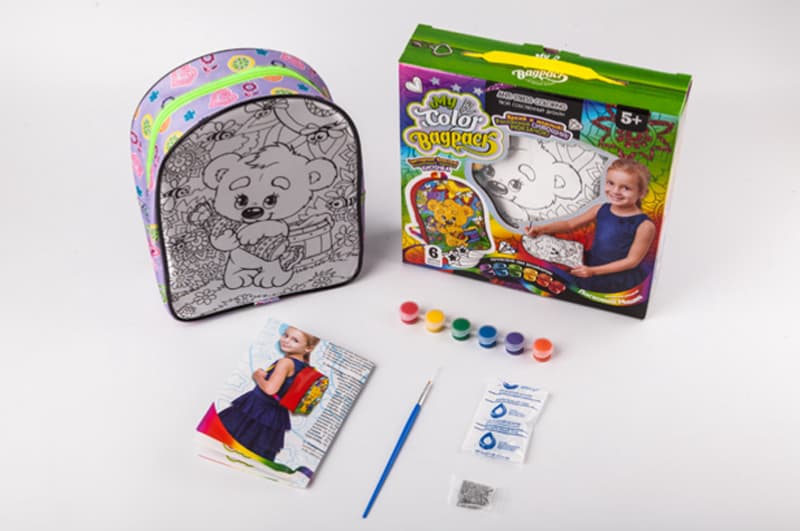 Набір для творчості CВР-01-01,02,03,04,05 "My Color BagPack" рюкзачок-розмальовка DANKO, фото 2