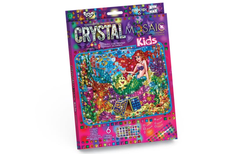 Набір для творчості CRMk-01-01,02,03,04...10 "CRYSTAL MOSAIC KIDS" DANKO, фото 10