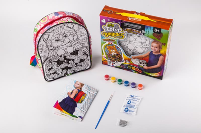 Набір для творчості CВР-01-01,02,03,04,05 "My Color BagPack" рюкзачок-розмальовка DANKO, фото 5