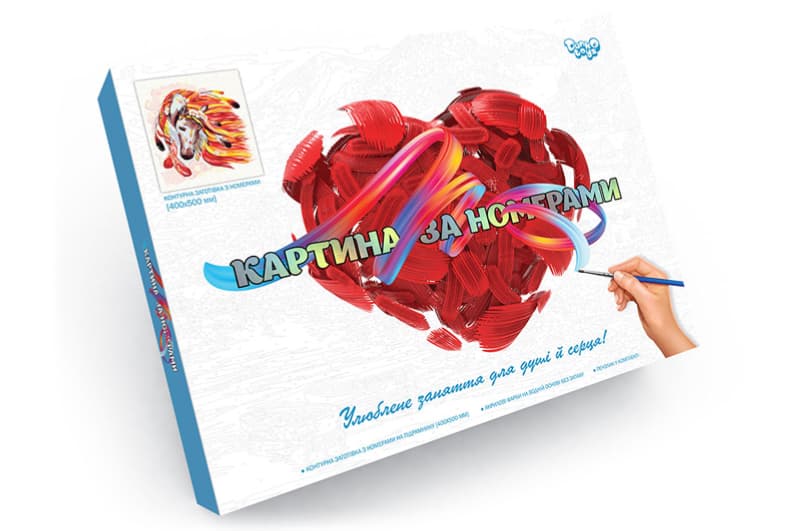 Набір для розпису по номерах 40x50 см KpN-01-01U.02U...10U "PAINTING BY NUMBERS" в коробці DANKO, фото 7