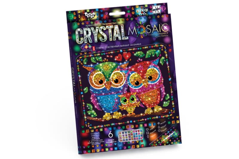 Набір для творчості CRM-01-01,02,03,04...10 "CRYSTAL MOSAIC" DANKO, фото 2