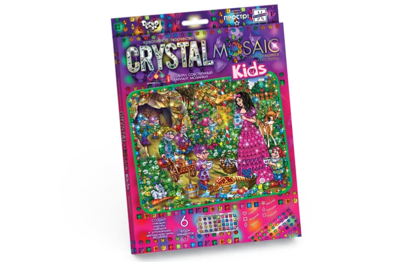 Набір для творчості CRMk-01-01,02,03,04...10 "CRYSTAL MOSAIC KIDS" DANKO, фото 6