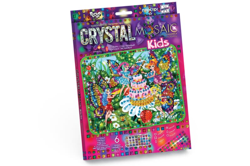 Набір для творчості CRMk-01-01,02,03,04...10 "CRYSTAL MOSAIC KIDS" DANKO, фото 4