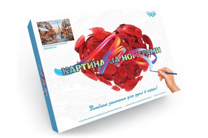 Набір для розпису по номерах 40x50 см KpN-01-01U.02U...10U "PAINTING BY NUMBERS" в коробці DANKO, фото 9