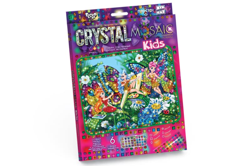 Набір для творчості CRMk-01-01,02,03,04...10 "CRYSTAL MOSAIC KIDS" DANKO, фото 2