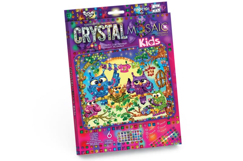 Набір для творчості CRMk-01-01,02,03,04...10 "CRYSTAL MOSAIC KIDS" DANKO, фото 7