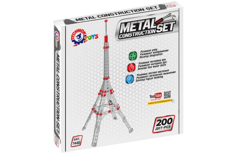 Конструктор металевий 7440 “Ейфелева вежа” 200 дет. в коробці ТЕХНОК, фото 4