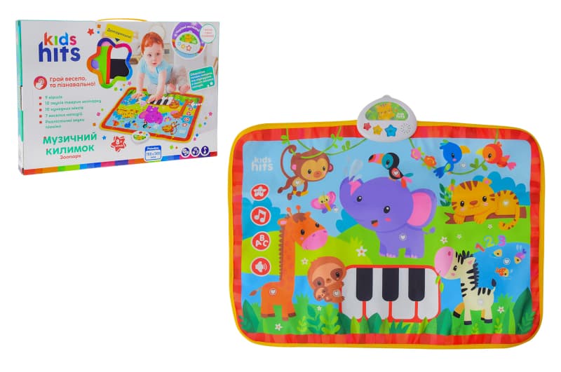 Килимок музичний KH04-003 "Зоопарк" в коробці р.38x26x4 см KidsHits