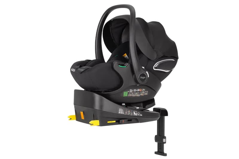 Автокрісло+база Vega CRL-14101/3AY Absolute Black i-Size 40-87см ISOFIX з обертанням CARRELLO, фото 4