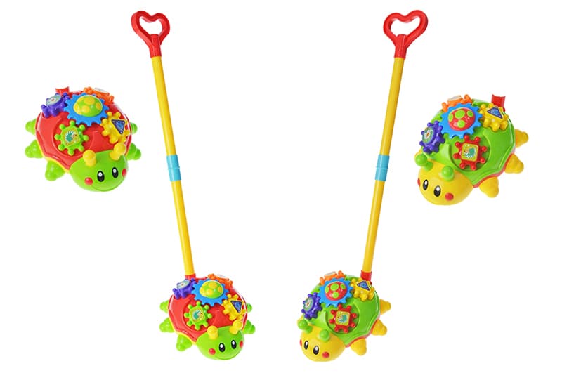 Каталка A0392 "Жук" з ручкою, 2 кольори, в кульку р.20x12x23 см YG Toys
