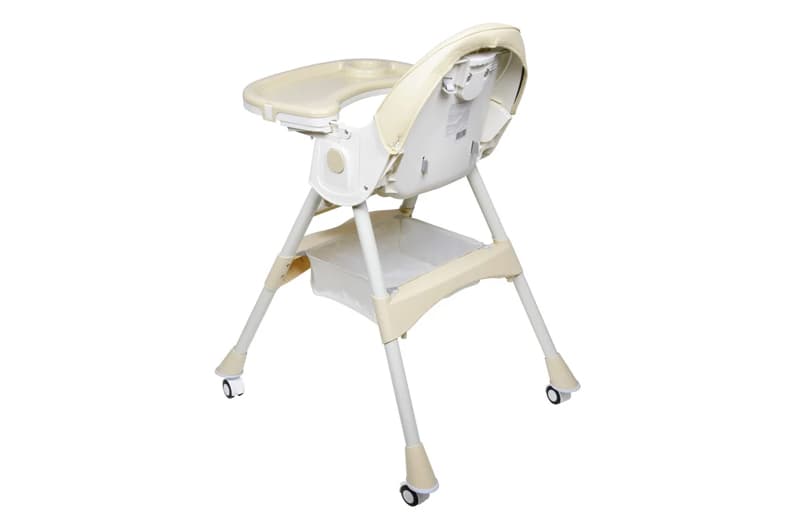 Стільчик для годування Kidoro One (ST-6540) Beige, з екошкіри на колесах, у коробці, фото 2