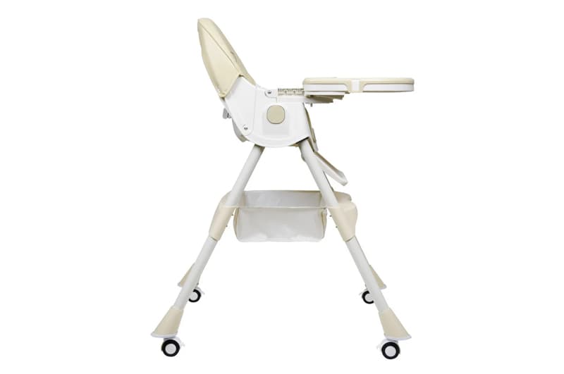Стільчик для годування Kidoro One (ST-6540) Beige, з екошкіри на колесах, у коробці, фото 3