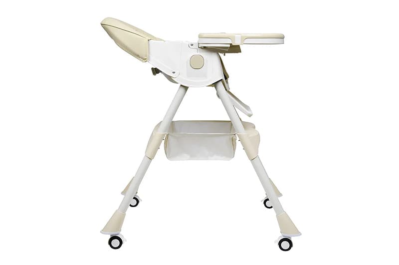 Стільчик для годування Kidoro One (ST-6540) Beige, з екошкіри на колесах, у коробці, фото 5