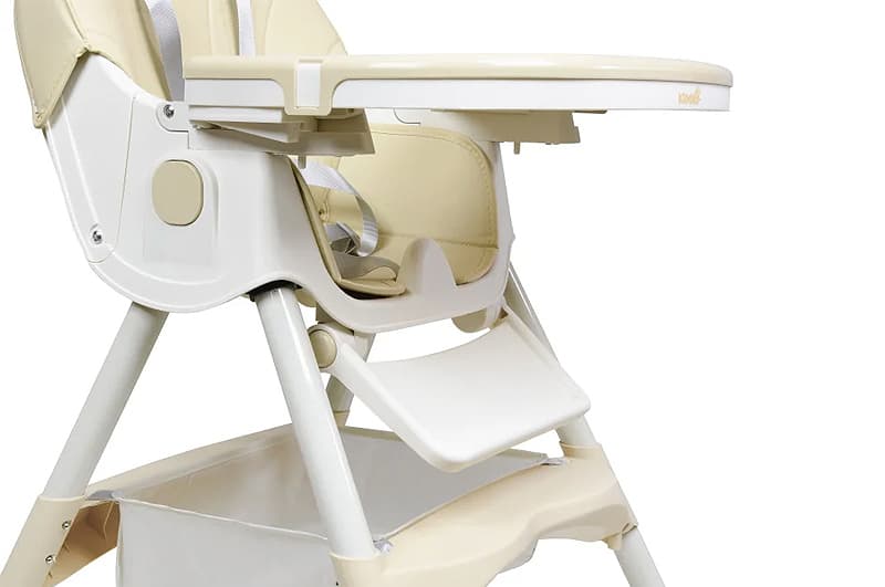 Стільчик для годування Kidoro One (ST-6540) Beige, з екошкіри на колесах, у коробці, фото 4
