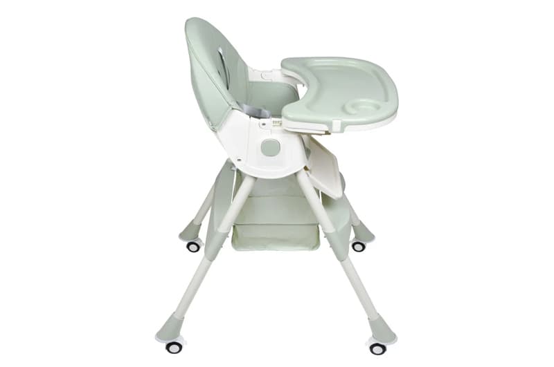 Стільчик для годування Kidoro One (ST-6540) Green, з екошкіри на колесах, у коробці, фото 5