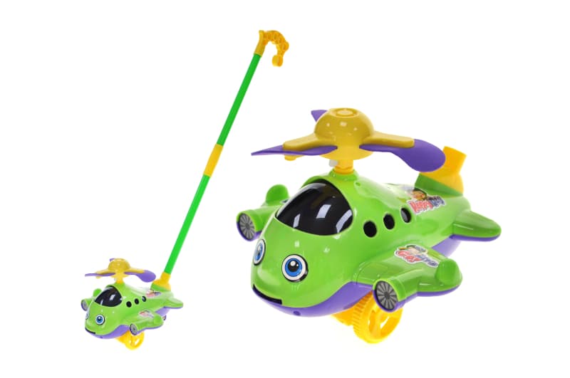 Каталка 9904A "Літачок" з ручкою, в кульку р.18x13,5x17 см YG Toys
