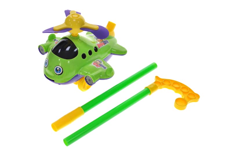 Каталка 9904A "Літачок" з ручкою, в кульку р.18x13,5x17 см YG Toys, фото 4