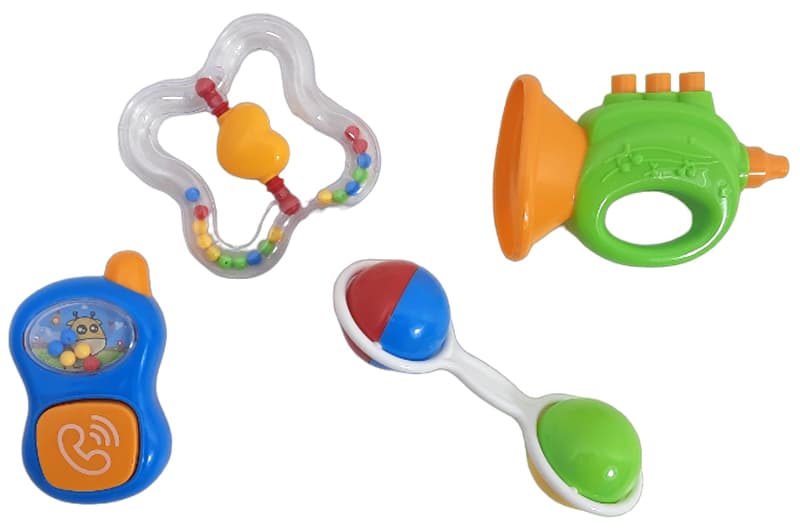 Набір брязкалець YG TOYS K225D316, 4 шт., у кульку