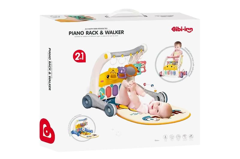 Ходунки-каталка з килимком 6049 на батарейках, в коробці р.43x39x10,5 см YG Toys