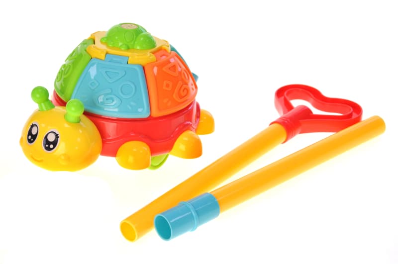 Каталка A0510 "Жук" з ручкою, в сітці р.20x16x16 см YG Toys, фото 2