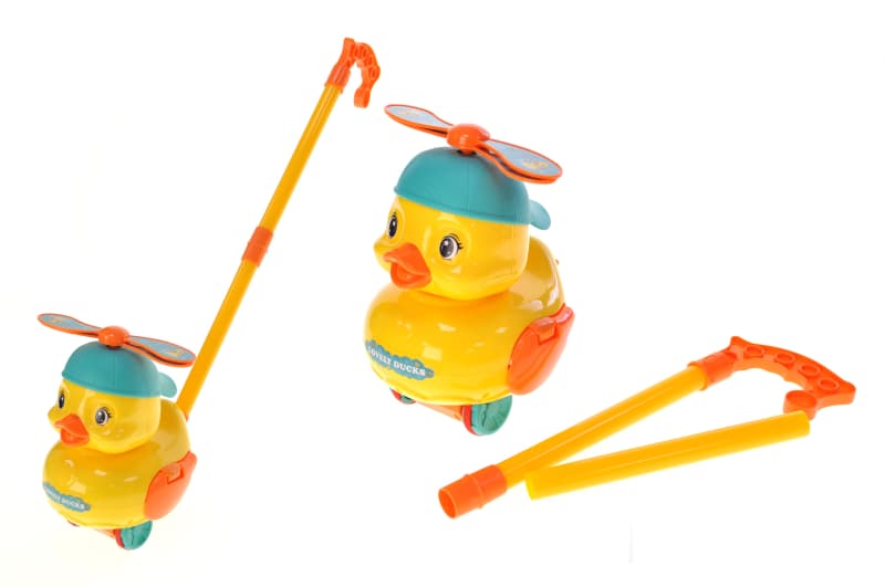 Каталка 198-29 "Каченя" з ручкою р.21x18x19 см YG Toys