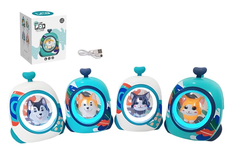 Нічник XJD-11/12 "Котик / песик" на акумуляторі, в коробці