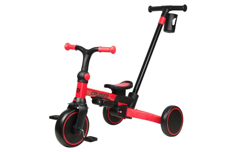 Триколісний біговел 3 в 1 Maraton Tri-cycle Cruiser Milano 001 red з батьківською ручкою