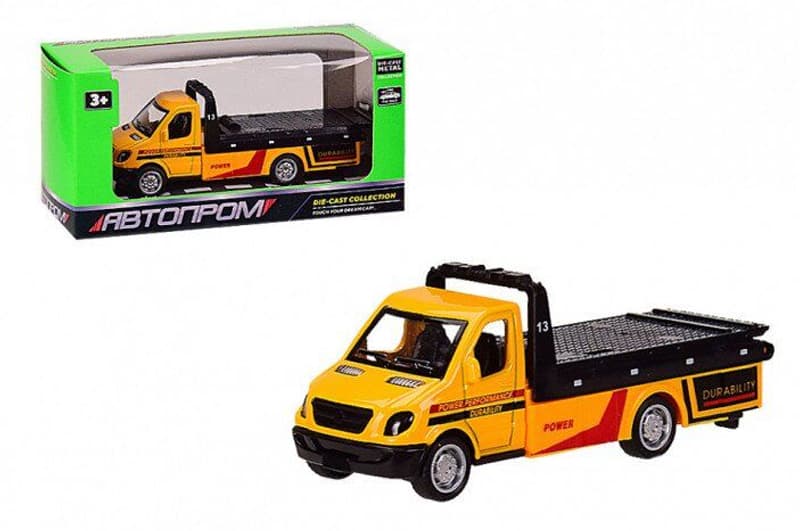Машина металева 7401/AP7422 "АВТОПРОМ", евакуатор, 1: 50,2 кольори, у коробці