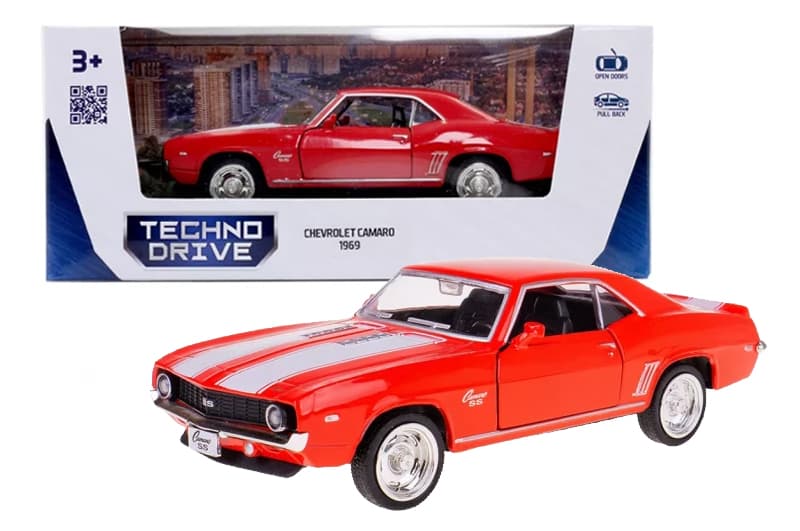 Машина 250336U "CHEVROLET CAMARO 1969" червоний TECHNODRIVE