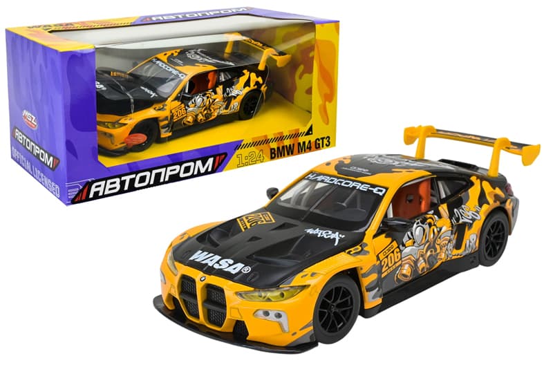 Машина металева АВТОПРОМ 68296A(Y)1:24 BMW M4 GT3, батар,світло, звук, відкр.двері, кор.