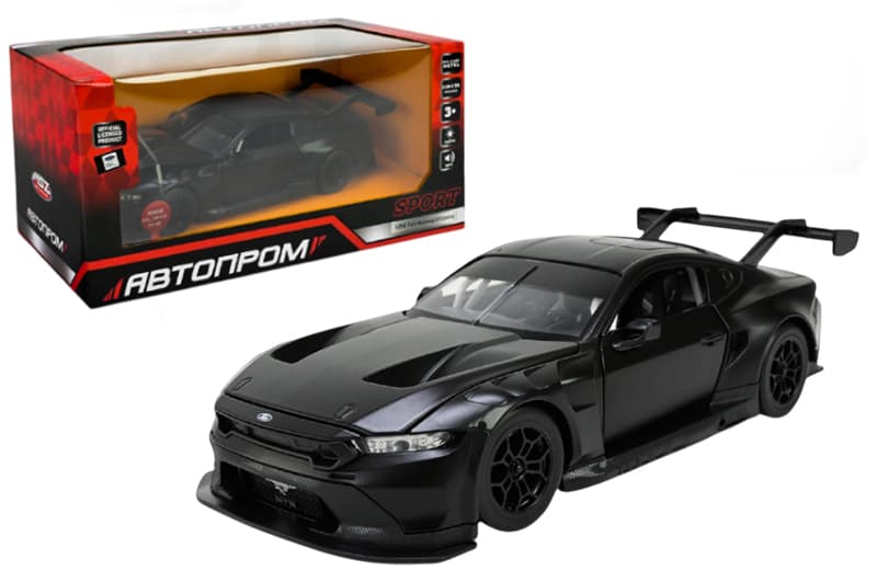Машина АВТОПРОМ металева 661293 1:24 Ford Mustang GT3 2024, бат,світло,звук,відкр.двері,у короб.