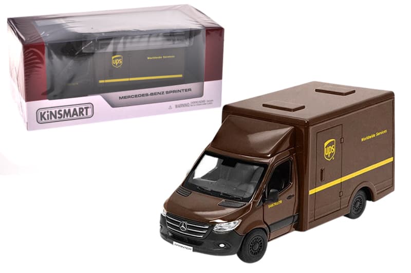 Модель легкова MERCEDES-BENZ Sprinter (UPS Edition) 5'' KT5476W металева, інерц., відкр.двері, в коробці