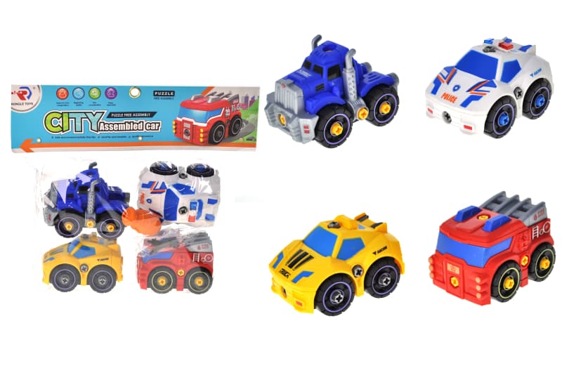 Набір машин конструкторів RL589-28D в кульку 4шт р.32.5x29 см YG Toys