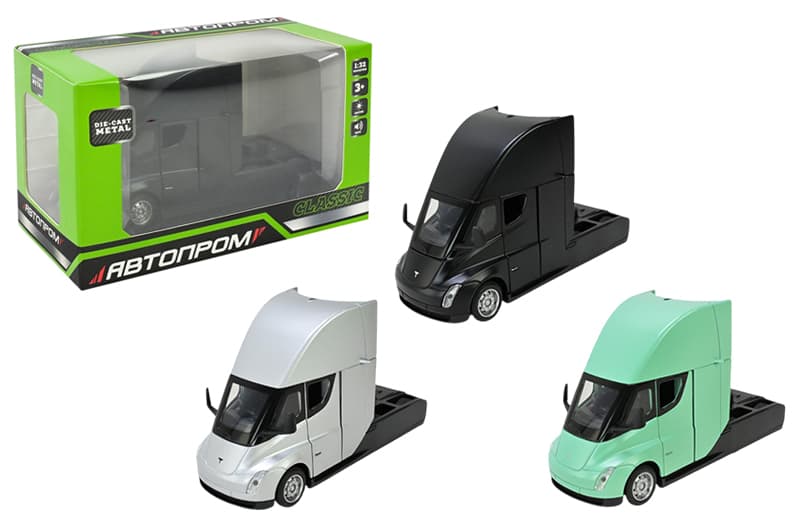 Машина AP74225 TESLA Semi Truck Head батарейки, світло, звук, відкриваються двері, р.19.5x9x9 см АВТОПРОМ