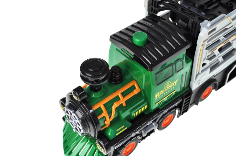 Потяг інерційний 8907 з набором машинок, в коробці р.47,5x12x25,5 см YG Toys, фото 6