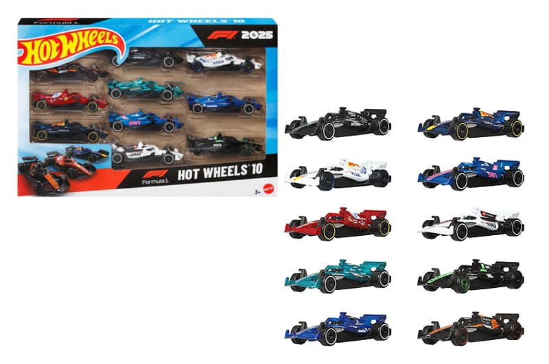 Набір з 10-и базових машинок JMM24 "Формула 1" Hot Wheels
