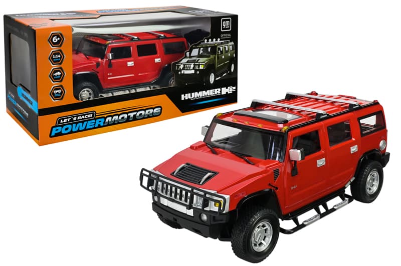 Машина на радіокеруванні PM1401RED, 1:14 HUMMER H2,червоний колір, на акумулятор, у коробці 49x23x23 см. POWERMOTORS