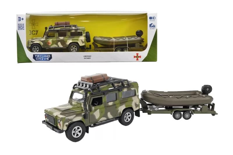 Машина 520191.270 "LAND ROVER DEFENDER MІЛІТАРІ" з човном TECHNODRIVE