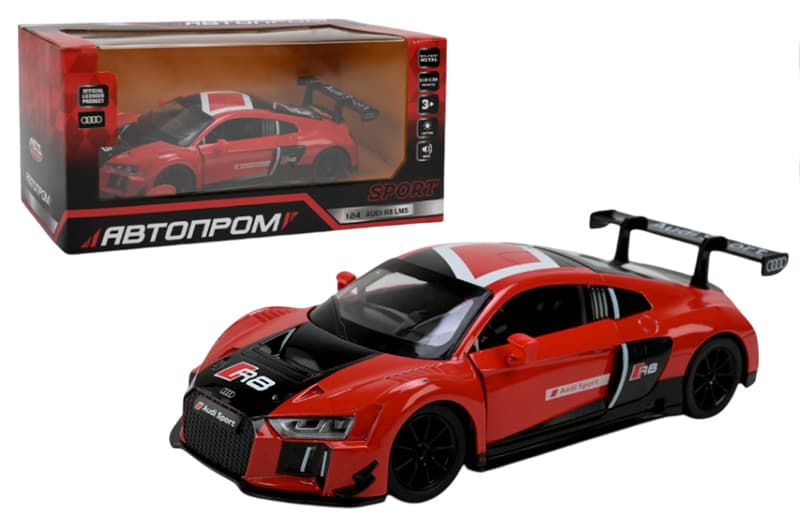 Машина металева 68262A 1:24 Audi R8 LMS, відкриваються двері, в коробці 24,5-12,5 см АВТОПРОМ