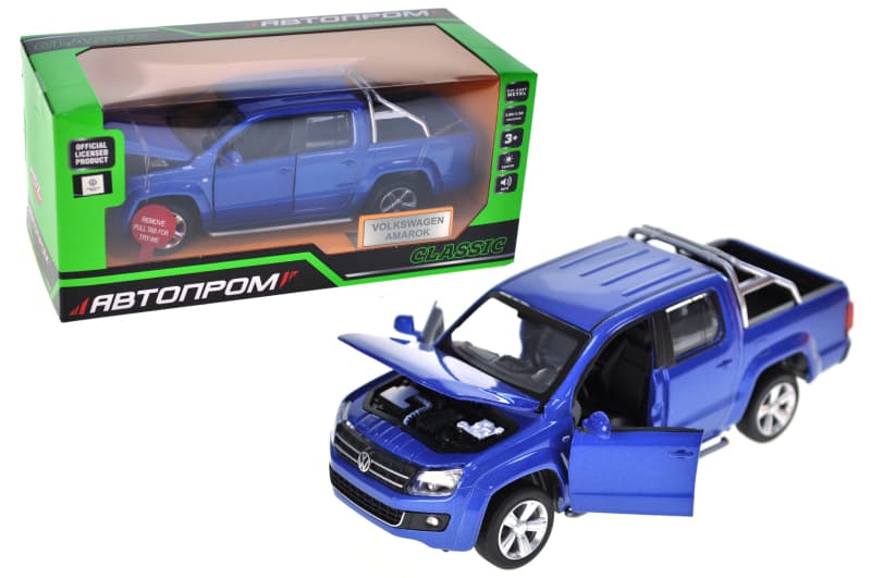 Машина металева "АВТОПРОМ" 68365 1:30 Volkswagen Amarok, батарейка, світло, звук, відкриваються двері, кор.