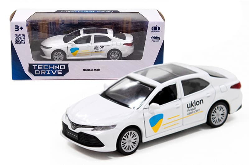 Іграшкова машинка Toyota Camry Uklon, біла, TECHNO DRIVE 250291