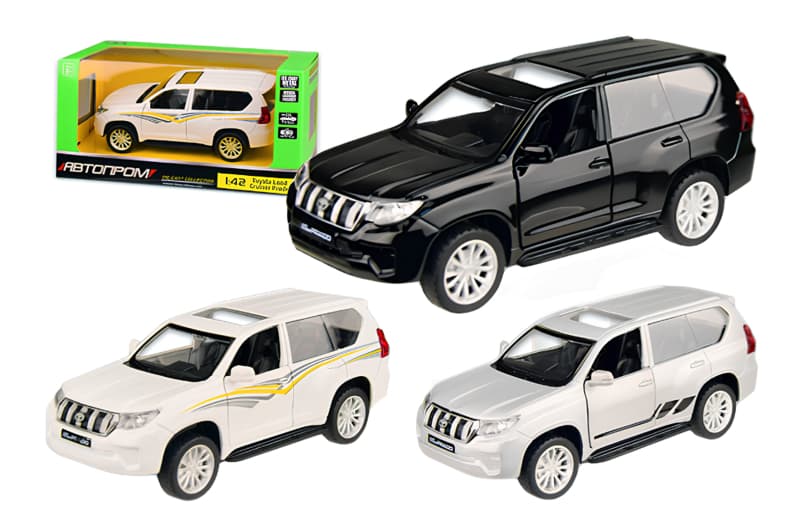 Машина металева 4327 "Автопром",1:42 Land Cruiser Prado,3 кольори, відкриваються двері, коробка