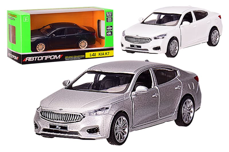Машина металева 4342 "АВТОПРОМ" 1:39 KIA K7,3 кольори, відкриваються двері, в коробці