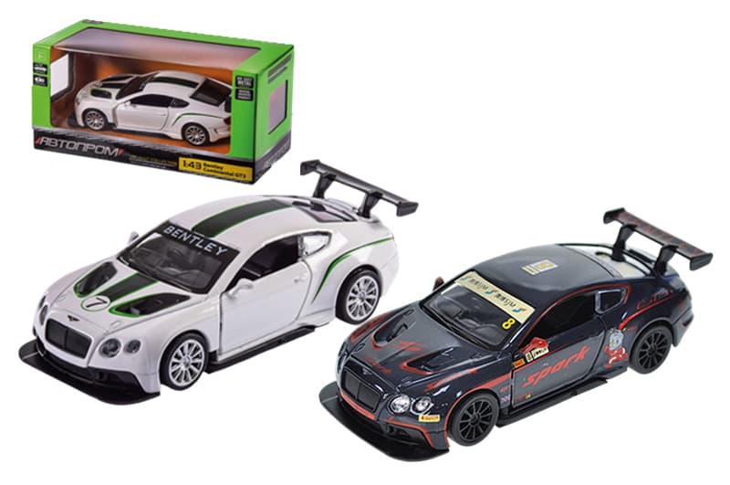 Машина металева "Автопром"4345/ 4364, 1:43 Bentley Continental GT3,відкриваються двері, в коробці