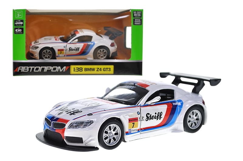 Металева автомодель Автопром BMW Z4 GT3 1:38, з дверима, що відкриваються